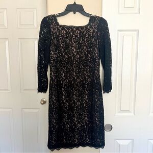 Adrianna Papell Women's 3/4 Sleeve Lace Sheath Dress